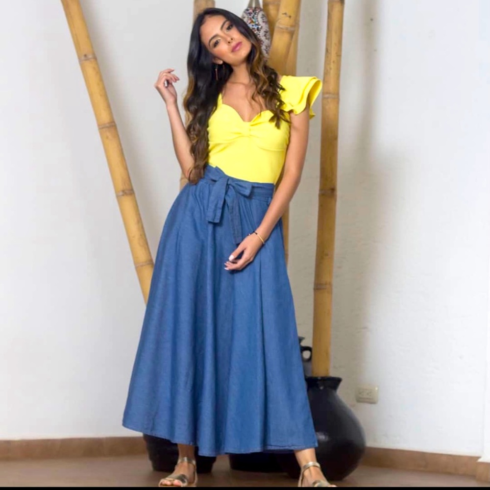 Jean skirt - long